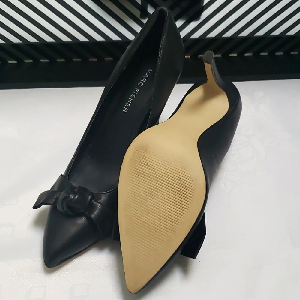 NWOT Marc Fisher leahter upper shell heel pumps shoes 6M - Picture 4 of 10